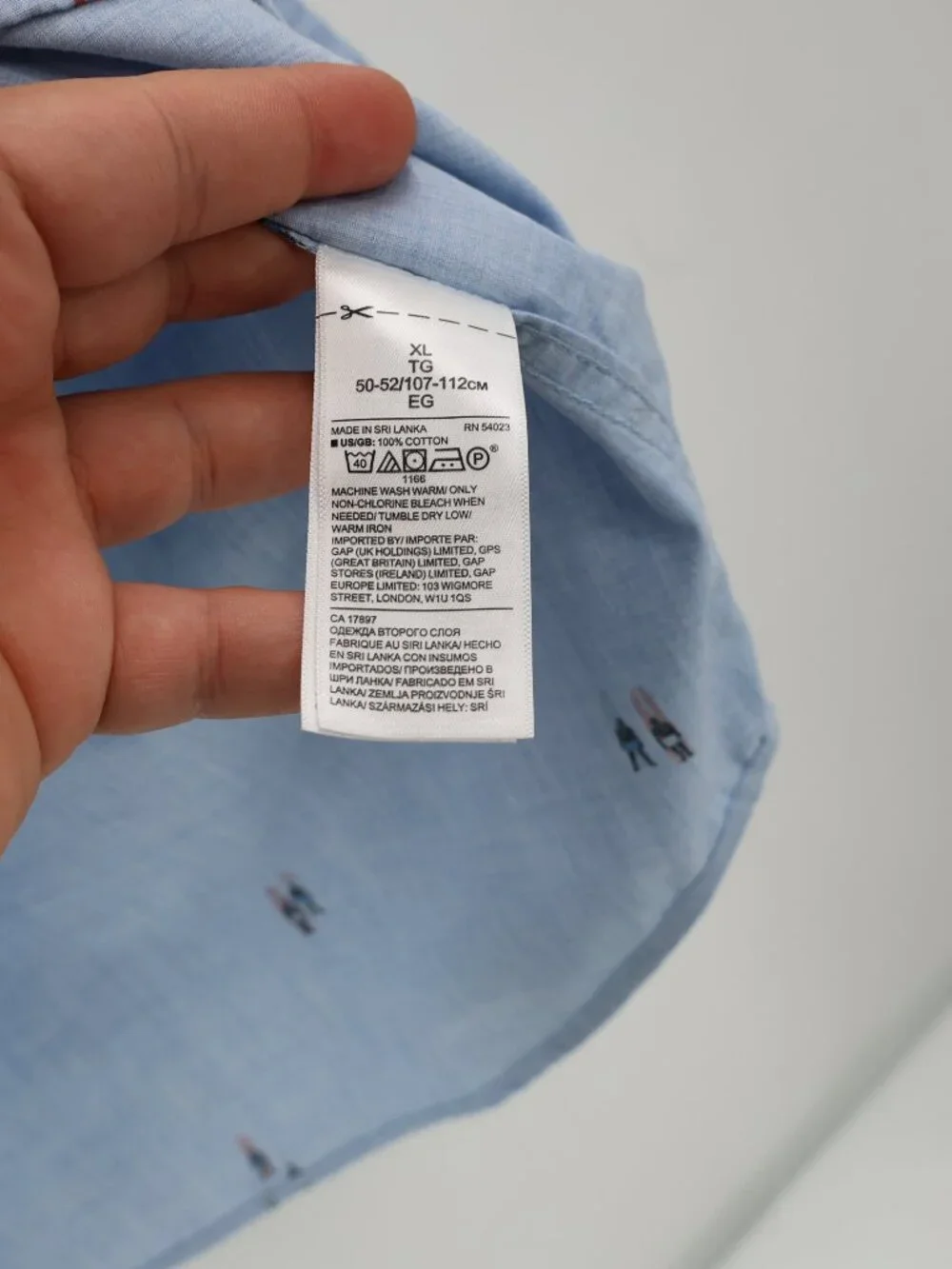 NWT Banana Republic Shirt Mens XL Slim Fit Luxe Poplin Surfer AOP Printed Blue